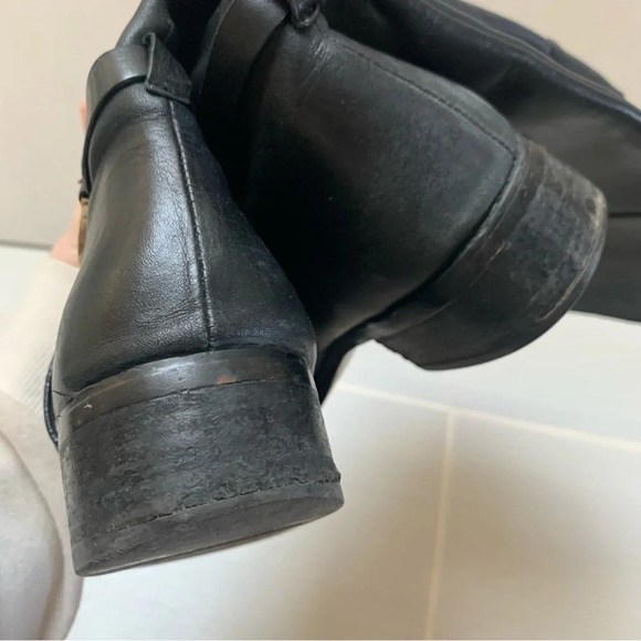 Michael Kors Black Gold Tall Leather Riding Boots Equestrian 10 - Picture 6 of 15